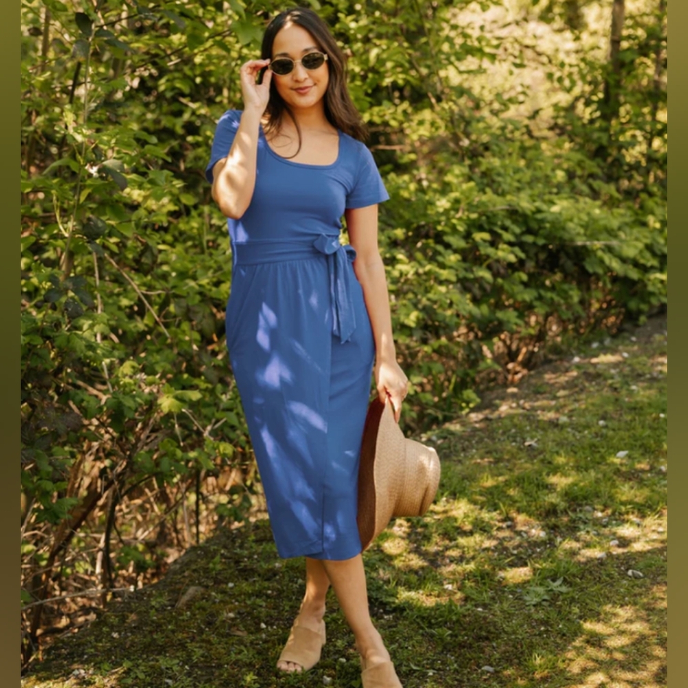 Smash + Tess Athena Wrap Dress Blue NWT (L)